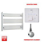600x850mm Pre Filled Electric Towel Rail Straight Chrome