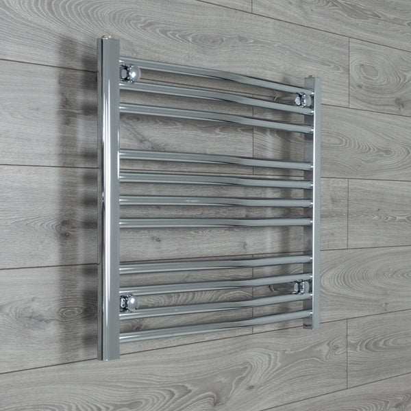 600 mm High x 700 mm Wide Heated Curved Towel Radiator Chrome