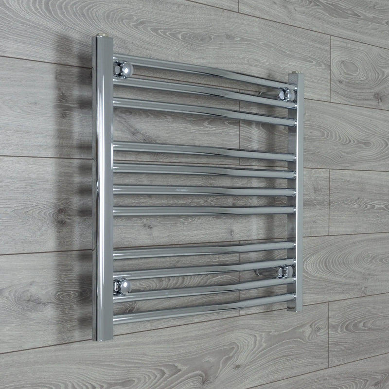 600 mm High x 700 mm Wide Heated Curved Towel Radiator Chrome