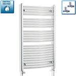 1200 mm High x 700 mm Wide Heated Curved Towel Rail Radiator Chrome