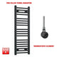 1000x300mm Flat Black Pre-Filled Electric Heated Towel Rail