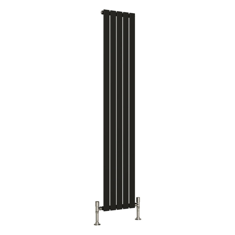 Elegant Flatty Black Vertical Panel Radiator Single Panel 1800 x 350 mm