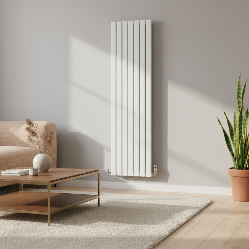 Elegant Flatty White Vertical Column Panel Radiator – Single/Double