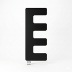 Black E-Type Designer Heated Towel Rail 866mm & 1034mm