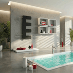 Black E-Type Designer Heated Towel Rail 866mm & 1034mm
