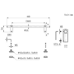 Extra Towel Rail Bar 460mm - Elegant Radiators