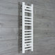Flat White 800mm wide x 200mm high ladder towel rail with central heating connections