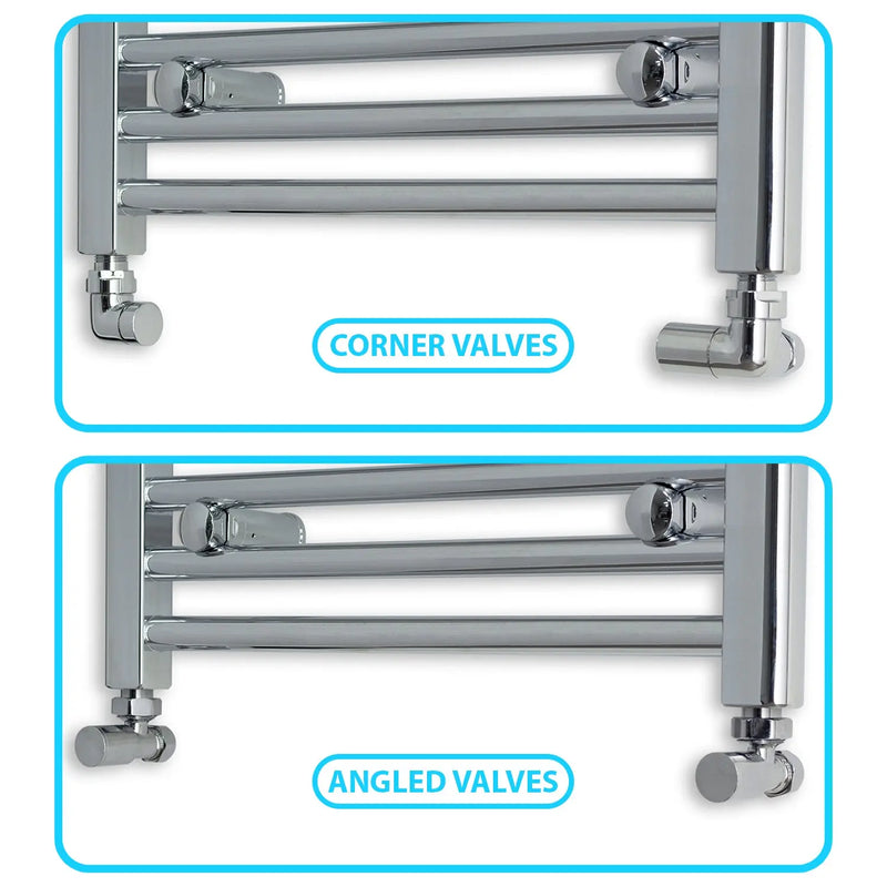 800 mm High 300 mm Wide Chrome Towel Rail Central Heating