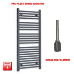 1200x500mm Flat Anthracite Pre Filled Electric Towel Rail