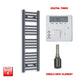 1000x300mm Flat Anthracite Pre Filled Electric Towel Rail
