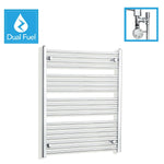 1000x750mm Chrome Dual Fuel Flat Heated Towel Rail Radiator
