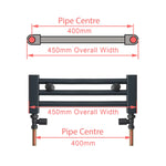 1600x450mm Heated Straight Towel Rail Radiator Chrome