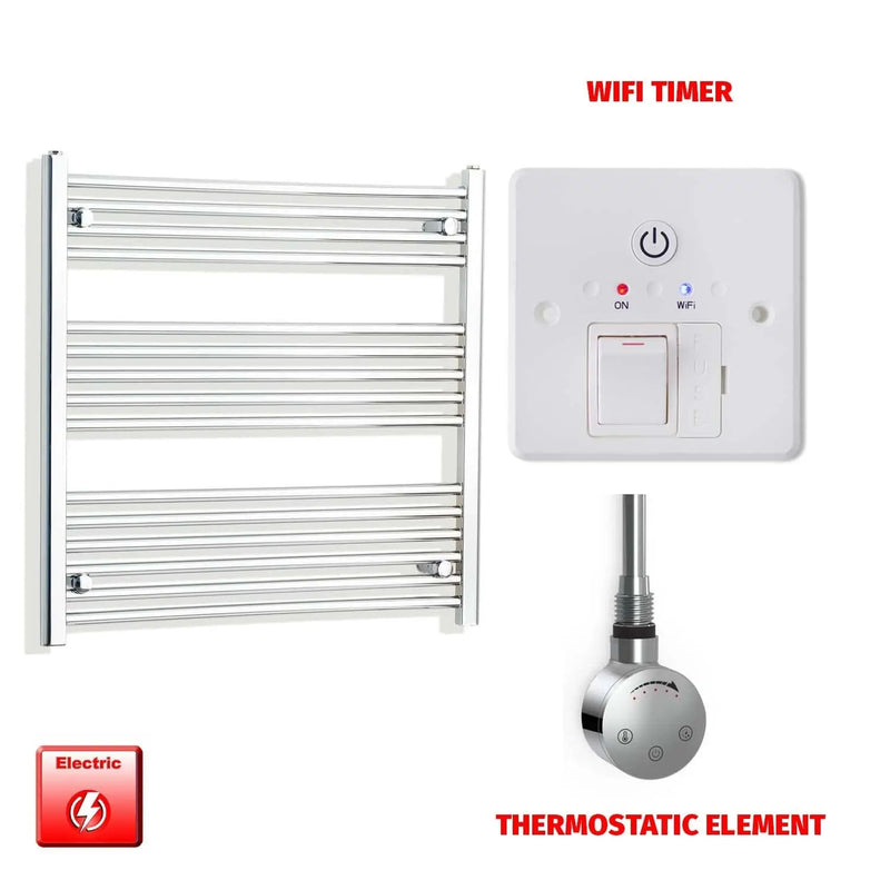 800x850mm Pre Filled Electric Towel Rail Straight Chrome