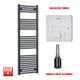 1600x550mm Flat Black Pre-Filled Electric Heated Towel Rail
