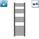 1200 x 400mm Black Flat Heated Towel Rail Radiator Central Heating