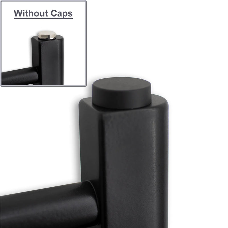 Matt Black Cover Caps For Towel Radiator Bleed - side view
