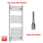 Pre-Filled 1200x500mm Chrome Electric Heated Towel Rail