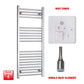 Flat / Single Heat / Wifi Timer Pre-Filled 1200 x 500mm Chrome Electric Heated Towel Rail