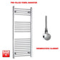 Flat / ER-Touch Thermostatic / No Timer Pre-Filled 1200 x 500mm Chrome Electric Heated Towel Rail