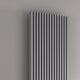 Reina Albano silver aluminium vertical radiator close-up of the tall column design
