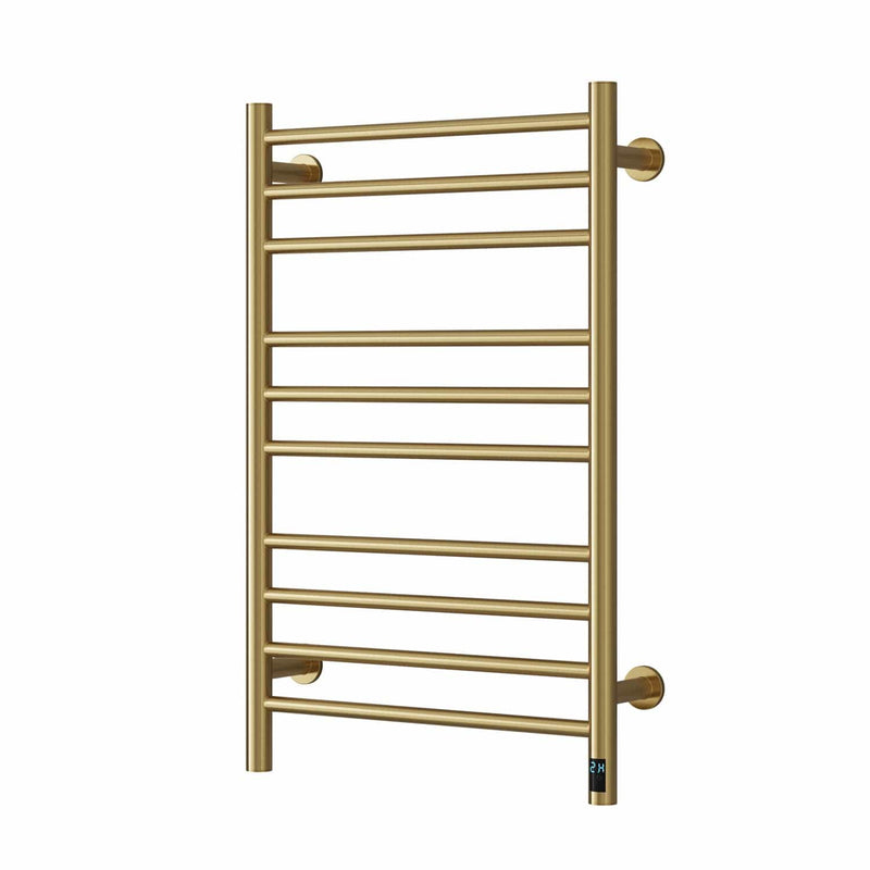 Brushed Brass / 800 x 500 mm Reina Arnage Dry Electric Heated Towel Rail Designer Radiator