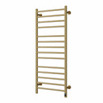 Brushed Brass / 1200 x 500 mm Reina Arnage Dry Electric Heated Towel Rail Designer Radiator