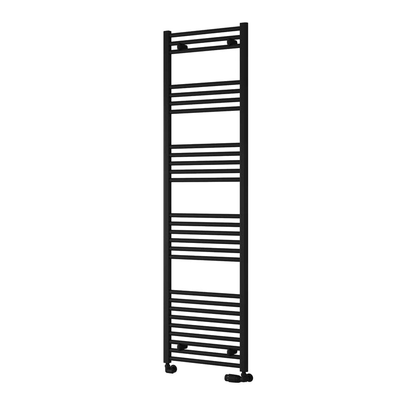 Reina Capo Black Flat Designer Towel Rail Radiator