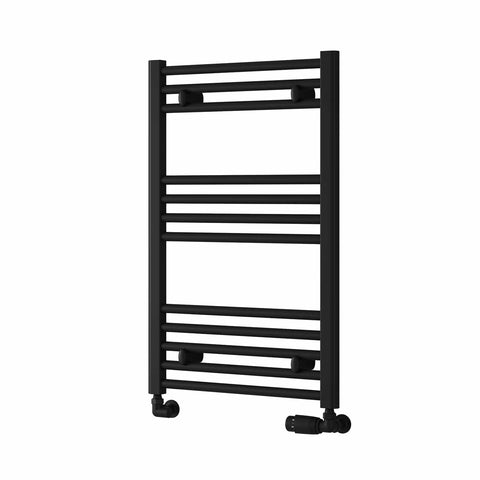 Reina Capo Black Flat Designer Towel Rail Radiator