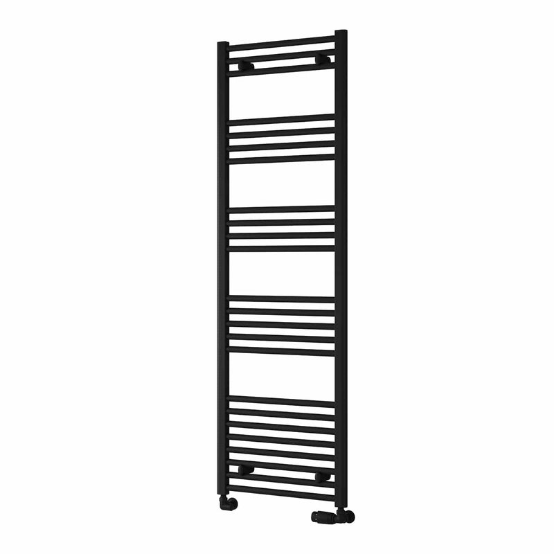 Reina Capo Black Flat Designer Towel Rail Radiator