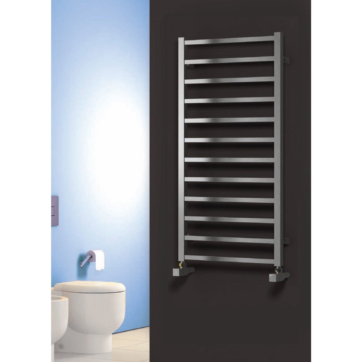 Reina Designer Arden Vertical Heated Towel Rail Stainless Steel Radiator