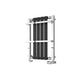 Chrome Black / 700 x 490 mm Reina Designer Ashen Vertical Heated Towel Rail Steel Radiator