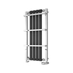 Chrome Black / 1000 x 490 mm Reina Designer Ashen Vertical Heated Towel Rail Steel Radiator