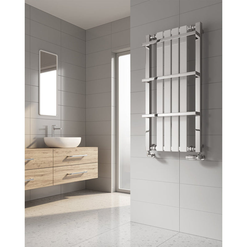 Reina Designer Ashen Vertical Heated Towel Rail Steel Radiator