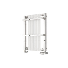 Chrome White / 700 x 490 mm Reina Designer Ashen Vertical Heated Towel Rail Steel Radiator