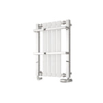 Chrome White / 700 x 490 mm Reina Designer Ashen Vertical Heated Towel Rail Steel Radiator