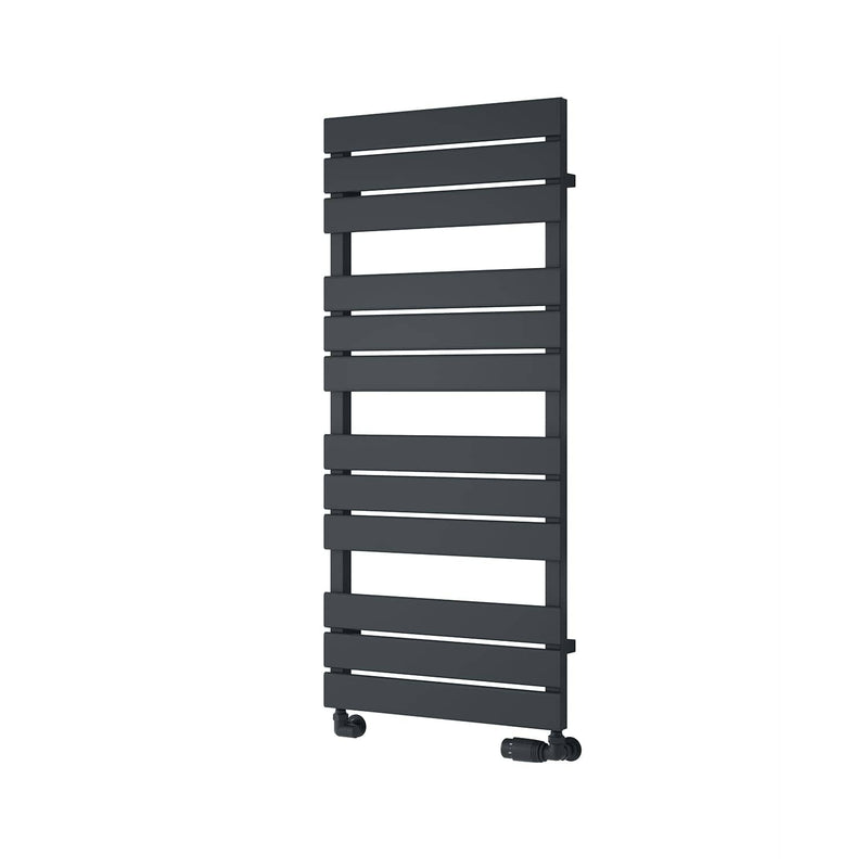 Anthracite / 1124 x 500 mm Reina Designer Avola Vertical Heated Towel Rail Steel Radiator