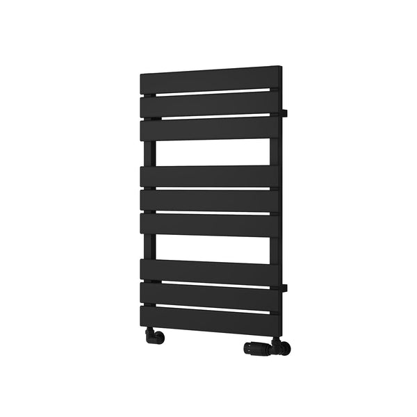 Black / 823 x 500 mm Reina Designer Avola Vertical Heated Towel Rail Steel Radiator