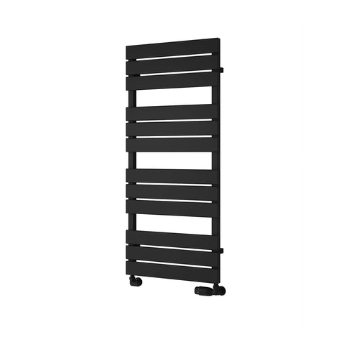 Black / 1124 x 500 mm Reina Designer Avola Vertical Heated Towel Rail Steel Radiator