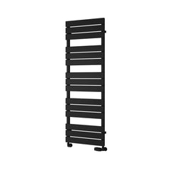 Black / 1424 x 500 mm Reina Designer Avola Vertical Heated Towel Rail Steel Radiator