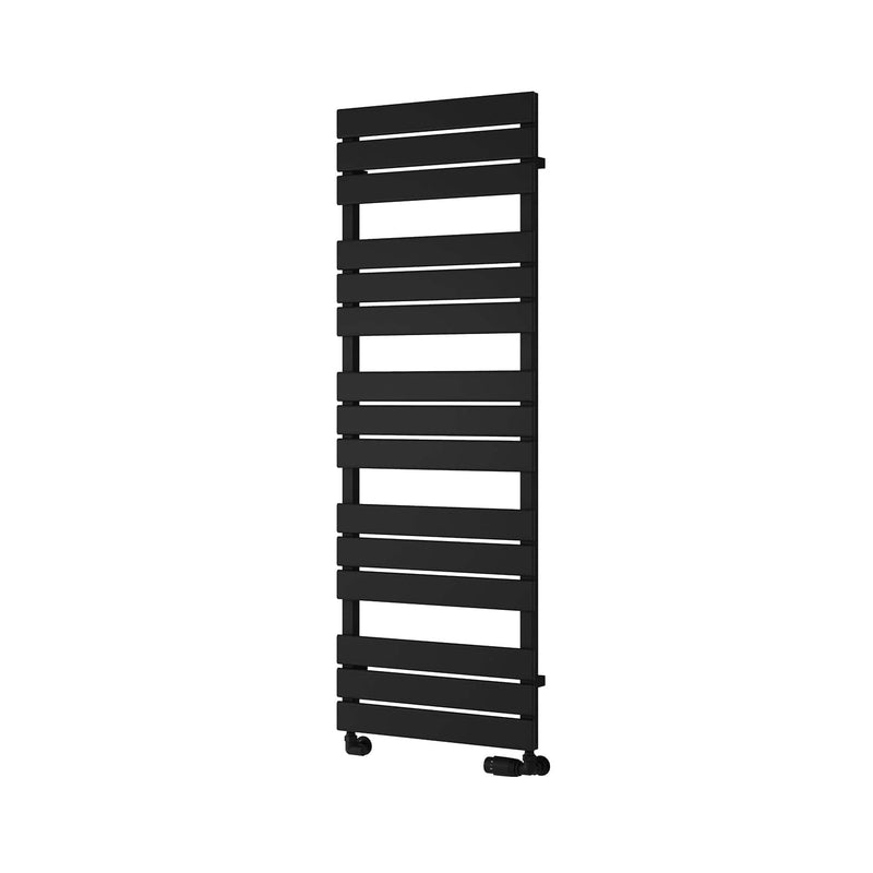 Black / 1424 x 500 mm Reina Designer Avola Vertical Heated Towel Rail Steel Radiator