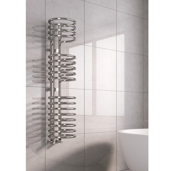 Reina Designer Claro Vertical Chrome Heated Towel Rail Steel Radiator