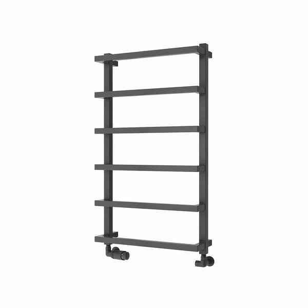 Anthracite / 875 x 500 mm Reina Designer Glora Vertical Chrome Heated Towel Rail Steel Radiator