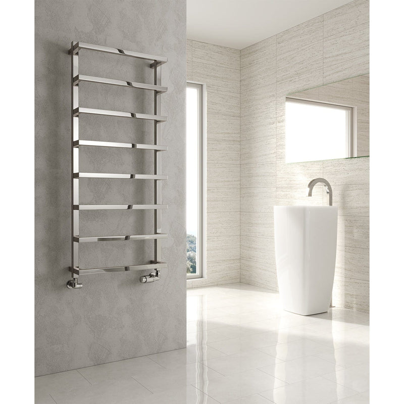 Reina Designer Glora Vertical Chrome Heated Towel Rail Steel Radiator