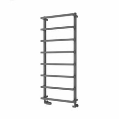 Anthracite / 1195 x 500 mm Reina Designer Glora Vertical Chrome Heated Towel Rail Steel Radiator