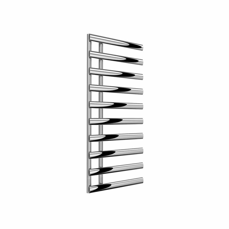 Chrome / 1140 x 500 mm Reina Designer Grace Vertical Chrome Heated Towel Rail Steel Radiator