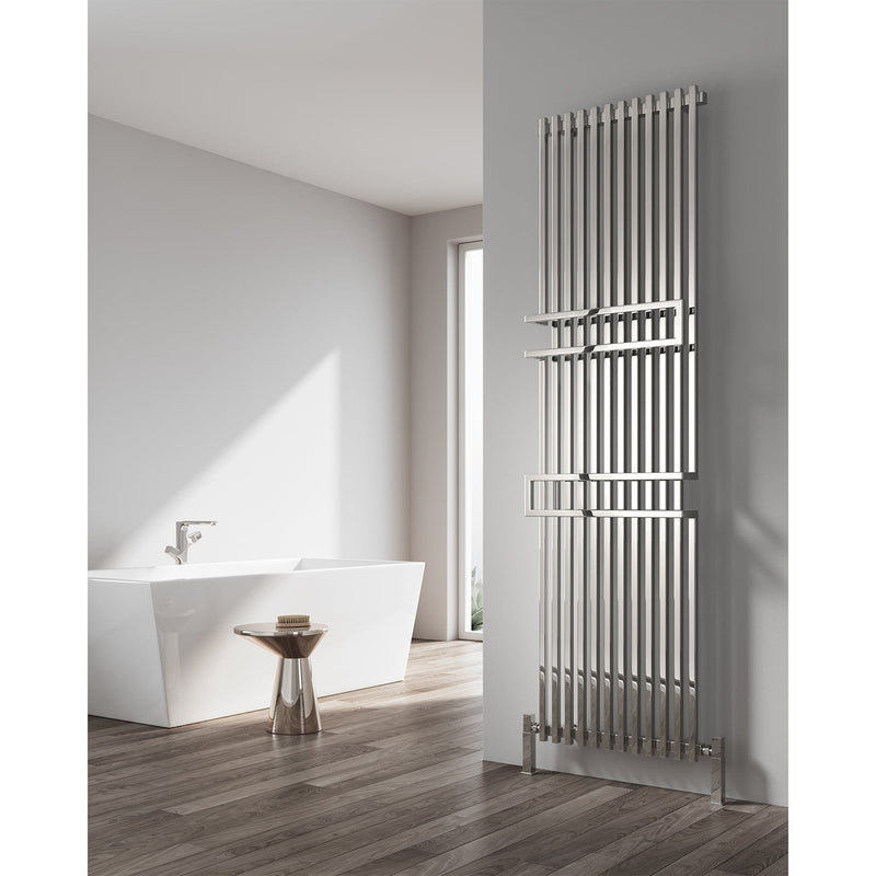 Reina Designer Grande Vertical Chrome Heated Towel Rail Steel Radiator