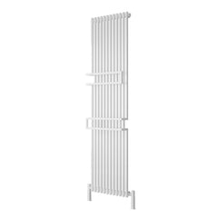 White Reina Designer Grande Vertical Chrome Heated Towel Rail Steel Radiator