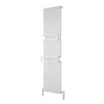 White Reina Designer Grande Vertical Chrome Heated Towel Rail Steel Radiator