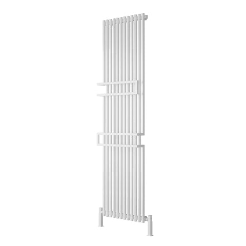 White Reina Designer Grande Vertical Chrome Heated Towel Rail Steel Radiator