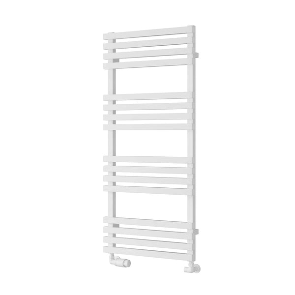 White / 1126 x 500 mm Reina Designer Kale Vertical Heated Towel Rail Steel Radiator